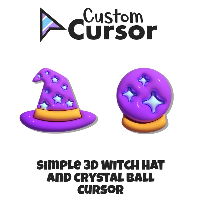 Simple 3D Witch Hat and Crystal Ball cursor – Custom Cursor
