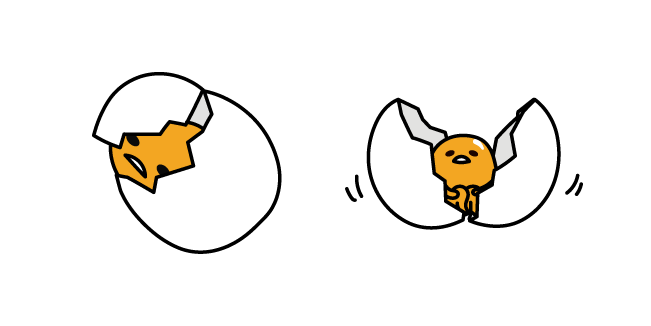 Gudetama Hiding in a Broken Eggshell Cursor
