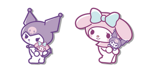 Kuromi and My Melody with their Plushies Cursor
