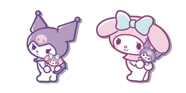 Kuromi and My Melody with their Plushies Cursor