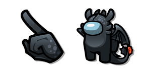 Among Us Black HTTYD Toothless Dragon Character Cursor