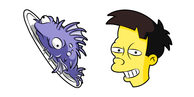 The Simpsons Akira and a Blowfish Cursor