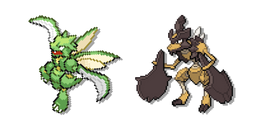 Pokemon Insécateur et Hachécateur Pixel Curseur