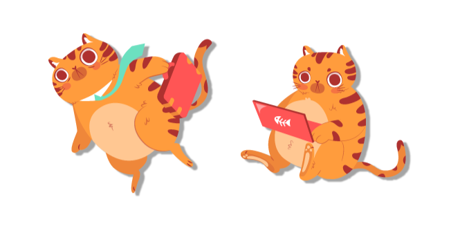 Gato Naranja Trabajando Cursor