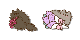 Курсор Pusheen and Pip with Lilac Bouquet and Snapdragon Flower