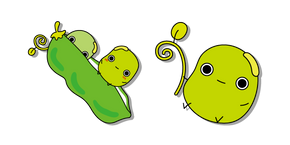 San-X Mamepyon et Edamame dans une Cosse Curseur