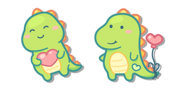 Курсор Cute Baby Dino with a Heart and a Balloon