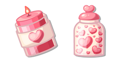 Курсор Valentine's Day Candle and Jar with Hearts