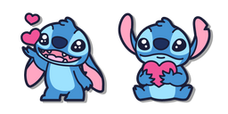Курсор Kawaii Stitch with Little Hearts