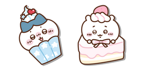 Chiikawa Cake and Hachiware Cupcake Cursor