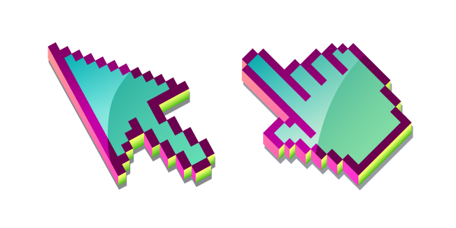 3D Watermelon Tourmaline Pixel Cursor