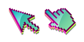 3D Watermelon Tourmaline Pixel Cursor
