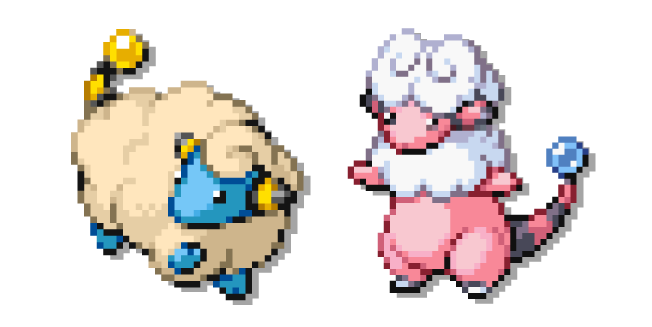 Pokemon Mareep y Flaaffy Pixel Cursor