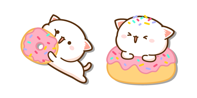 Mochi Mochi Peach Cat and Donut курсор