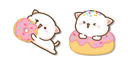 Mochi Mochi Peach Cat and Donut Cursor