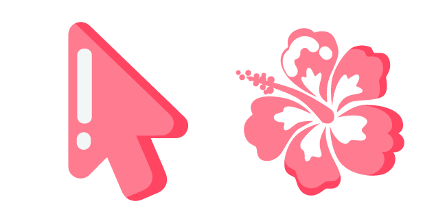 Minimal Pink Hawaiian Hibiscus Cursor