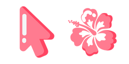 Minimal Hibisco Hawaiano Rosa Cursor