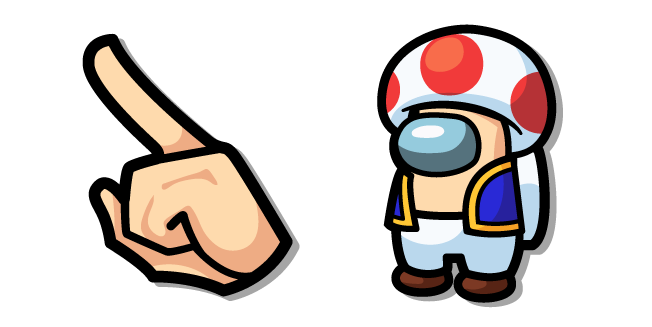 Among Us Beige Super Mario Toad Character Cursor