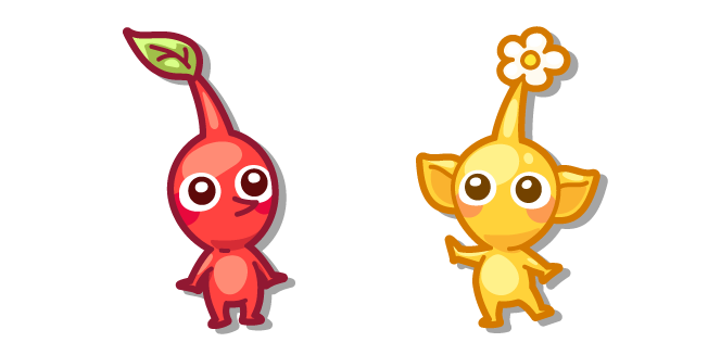 Kawaii Pikmin Rouge et Pikmin Jaune Cursor