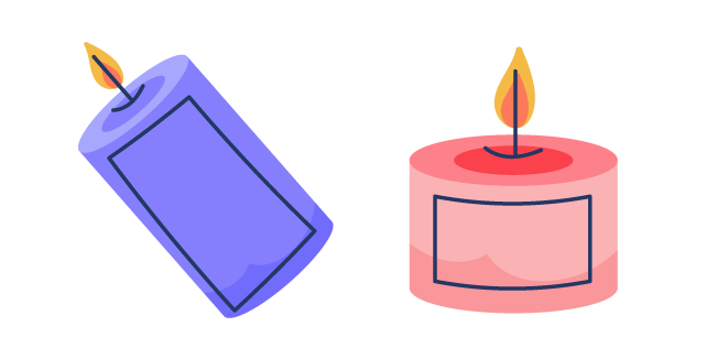 VSCO Girl Bougies Bleu et Rose Cursor