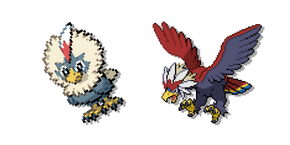 Pokemon Rufflet and Braviary Pixel Cursor