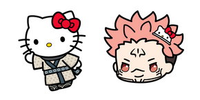 Sanrio × Jujutsu Kaisen Hello Kitty and Sukuna Cursor