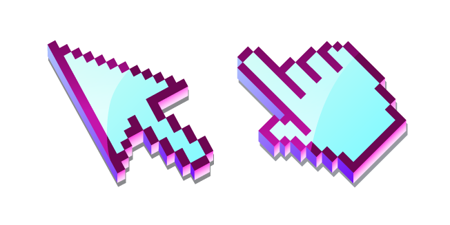 3D Purple Opal Pixel Cursor