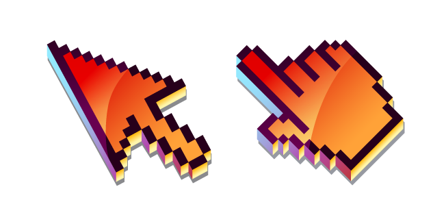 3D Red Mars Pixel Cursor