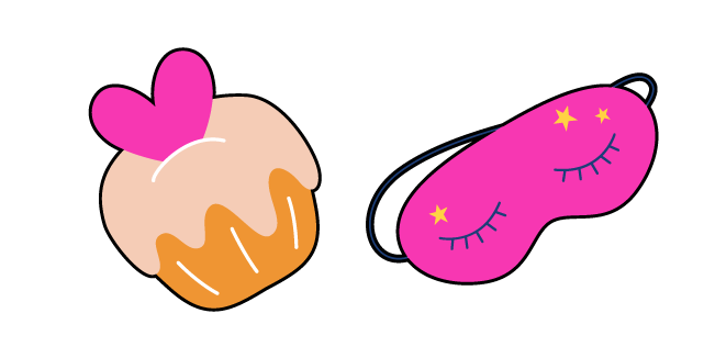 VSCO Girl Cupcake and Sleep Mask Cursor