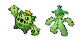 Pokemon Cacnea and Cacturne Pixel Cursor