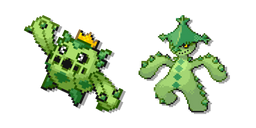 Pokemon Cacnea y Cacturne Píxel Cursor