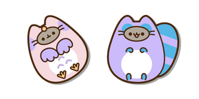 Pusheen in Owl and Raccoon Costumes Cursor