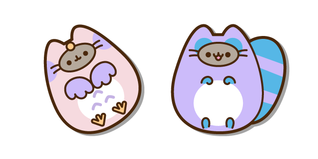 Pusheen in Owl and Raccoon Costumes Cursor