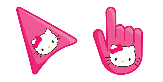 Hello Kitty sur Fond Rose Bonbon Cursor