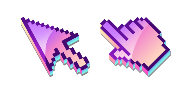 3D Purple Clouds Pixel Cursor