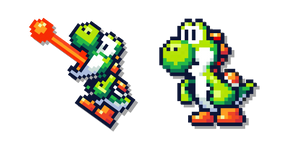 Курсор Super Mario Yoshi and Fireball Pixel