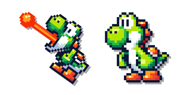 Super Mario Yoshi and Fireball Pixel курсор