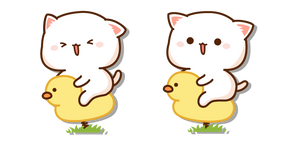 Mochi Mochi Peach Cat sur un Jeu sur Ressort Canard Curseur