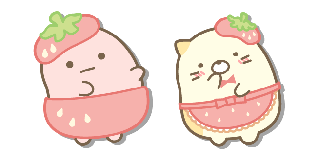 San-X Neko and Tapioka in Strawberry Costumes курсор