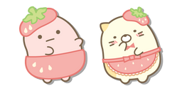 San-X Neko y Tapioka en Trajes de Fresa Cursor