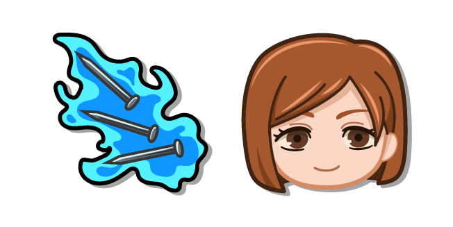 Chibi Jujutsu Kaisen Nobara Kugisaki et les Clous Cursor