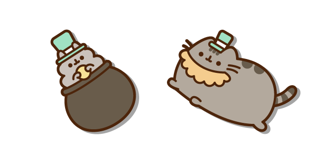 Pusheen and Stormy in Leprechaun Costumes курсор