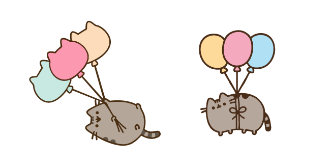 Pusheen Flying on Balloons курсор