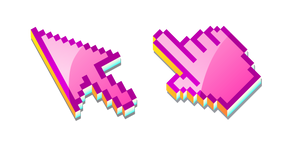 3D Dona Glaseada Rosa Píxel cursor