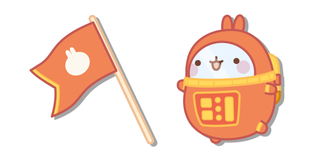 Molang Astronaut and a Flag курсор