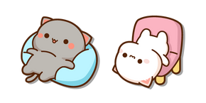 Mochi Mochi Peach on a Chair and Goma on a Cushion Cursor