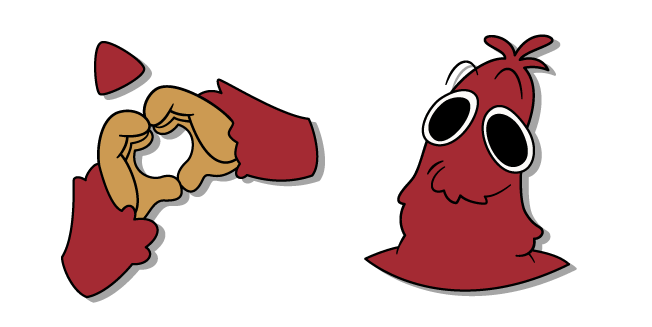 Poppy Playtime Chum Chompkins and a Hand Heart Cursor