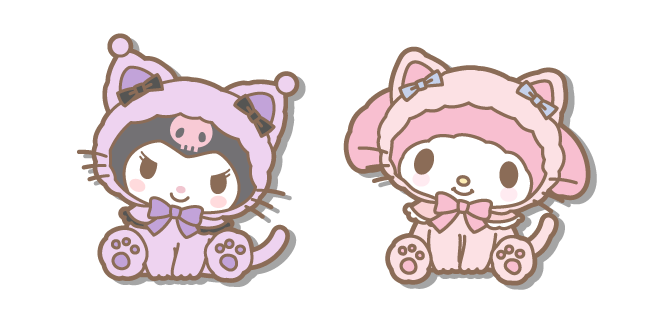Kuromi y My Melody con Disfraces de Gato Cursor