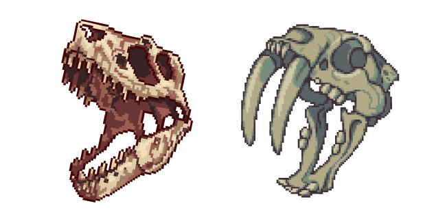 Fósiles de Dinosaurio Píxel Cursor