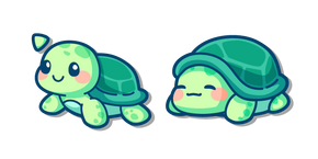 Kawaii Green Turtle Cursor